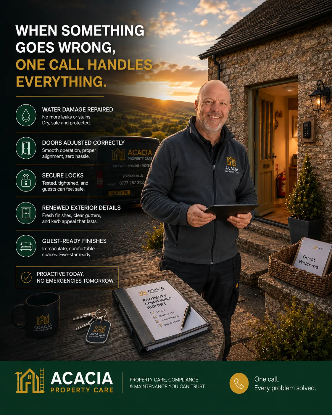 When something goes wrong, one call handles everything — Acacia Property Care