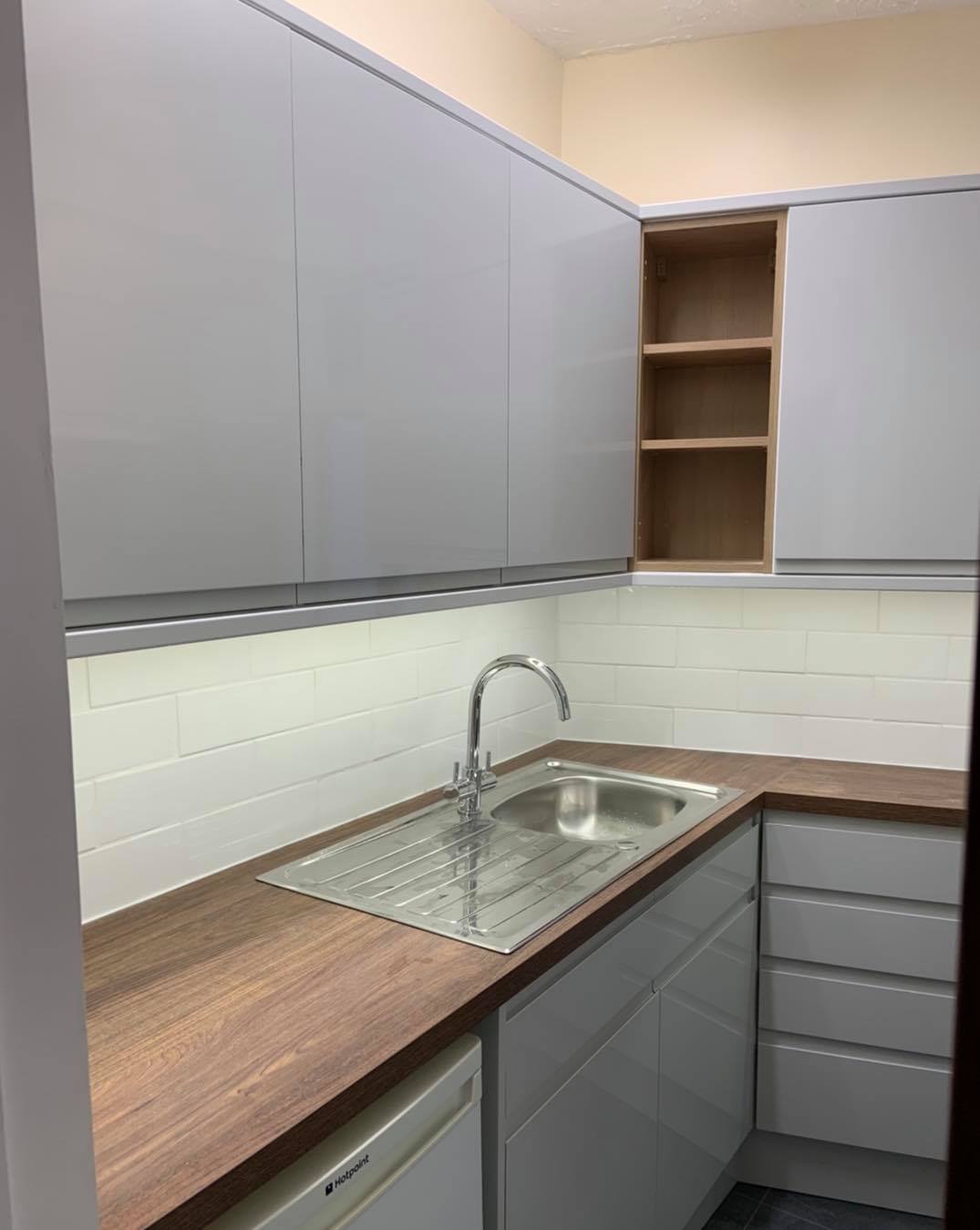 Kitchen water leak remediation and refit – before, during and after