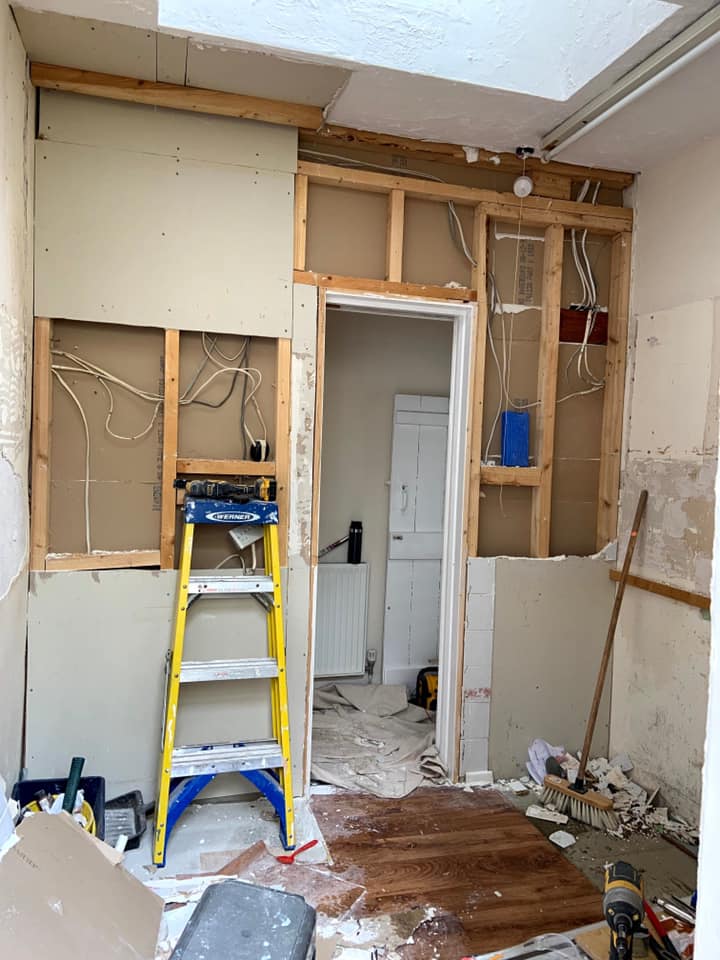 Kitchen water leak remediation and refit – before, during and after